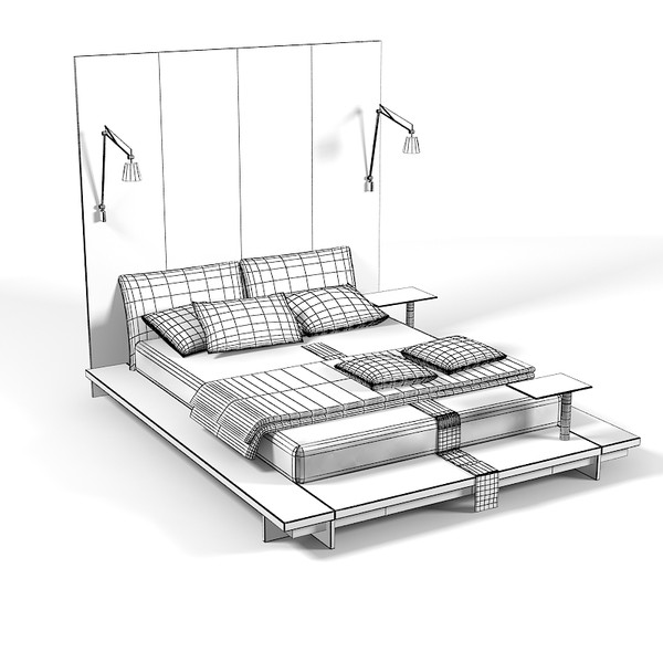 3d peter mali modern - Peter mali modern bed contemporary high back japan style by archstyle